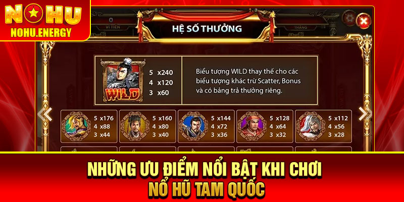 Nổ Hũ Tam Quốc – Chiến Thuật Slot, Nhận Thưởng Thần Tốc 3 Những ưu điểm nổi bật khi chơi nổ hũ Tam Quốc